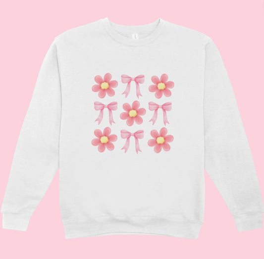 Pink Coquette Flower Sweater